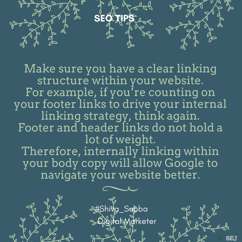 shivasubbaseo's tweet photo. I am surprised to know the fact that internal link on header  and footer didn't carry much value. So anchor linking to relevant page  will give more value.
#link_structure #link_strategy #internal_linking #shiva_subba https://t.co/vskRsYPhoB