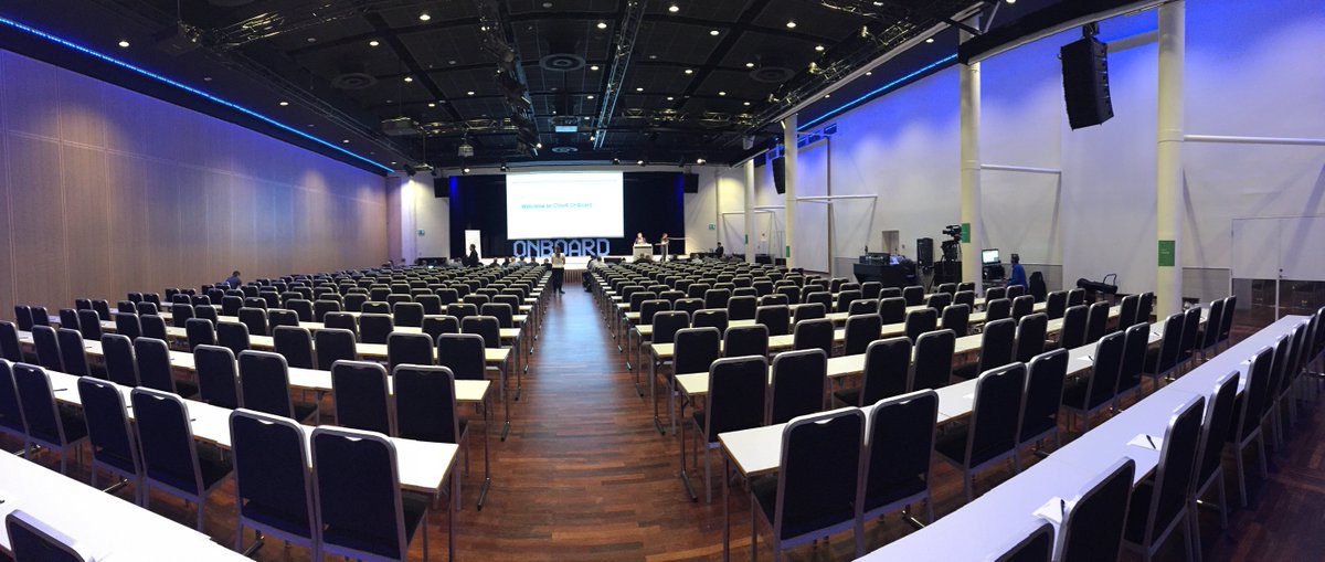 Qvik's tweet photo. Venue is ready for #GoogleCloudOnboard #Oslo. Our @W_I will be training over 900 #developers today on #GoogleCloud https://t.co/N6IfZTY0Ci