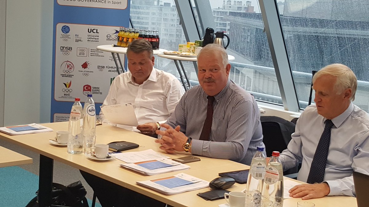 EOCEUOffice's tweet photo. Start of the final meeting of #EOC EU Commission in Brussels with welcome by Chair Juri Tamm of #NOC Estonia @EOCmedia https://t.co/8fCeL81s3W