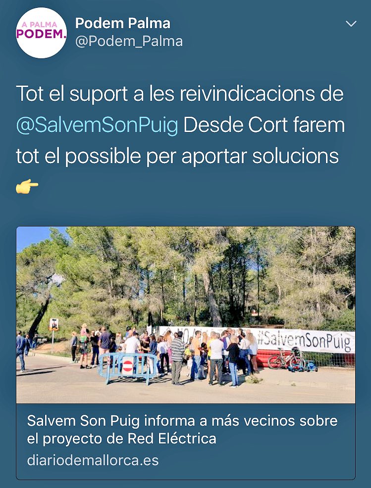 SalvemSonPuig's tweet photo. Sembla que tenim el consens i el suport per part de les principals forces polítiques. 
Ara falta executar entre tots la solució més inteligent per la nostra illa.
Ens hi jugam molt! 🆘🙏🙁

#SalvemSonPuig 💚 https://t.co/5Nud9h6qZy