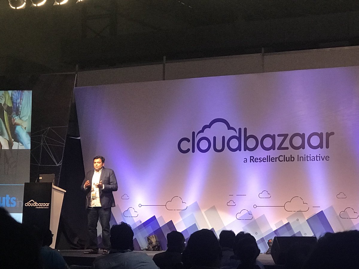 LogicBoxes's tweet photo. "How do you stay relevant in today's online market?" asks @voraanand at his #CloudBazaar session - 'Reimagining Domain Names' https://t.co/Dh2yUU7g2V