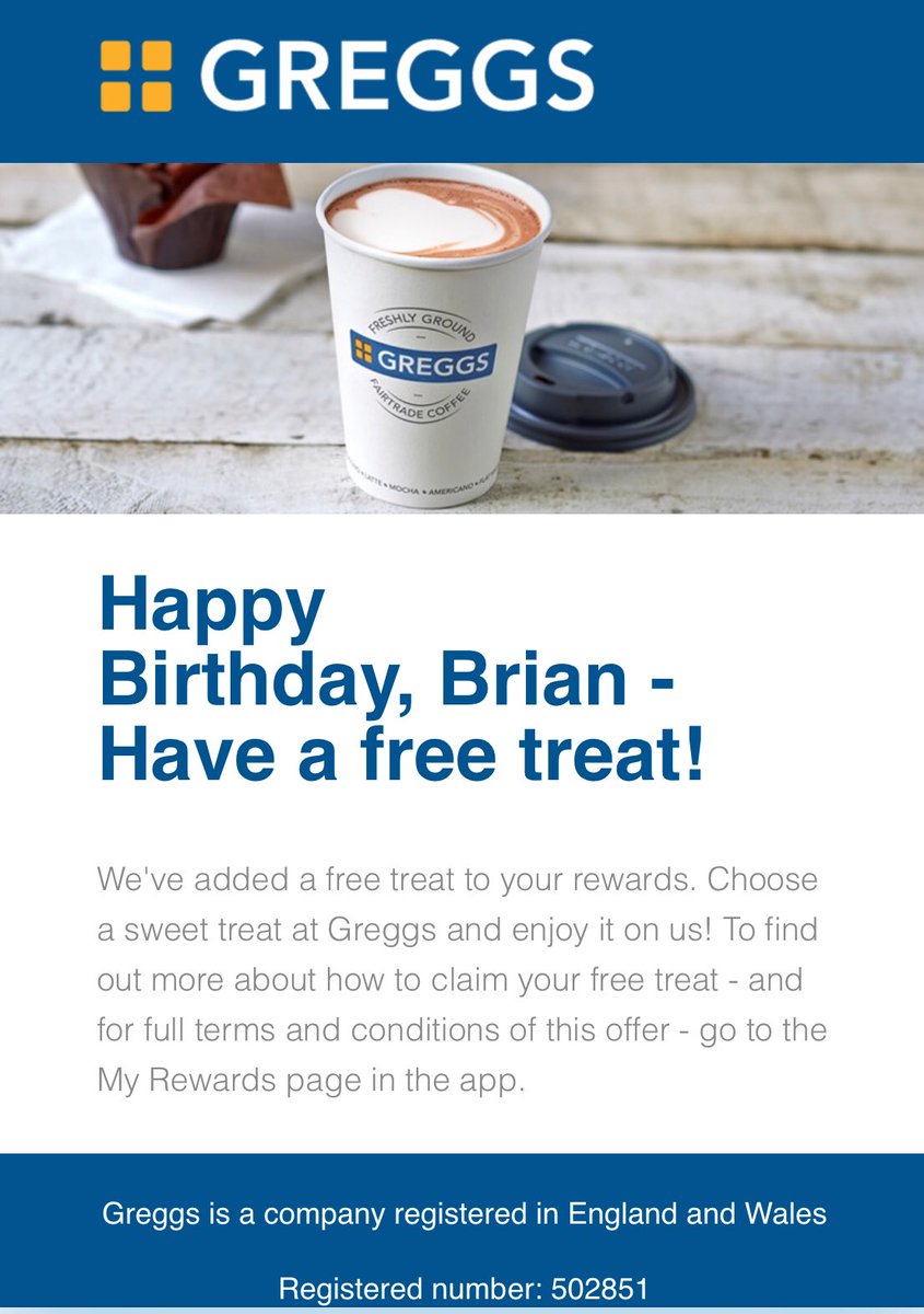 Why thank you <a href="/GreggsOfficial/">Greggs</a>. You remembered and know me so well lol