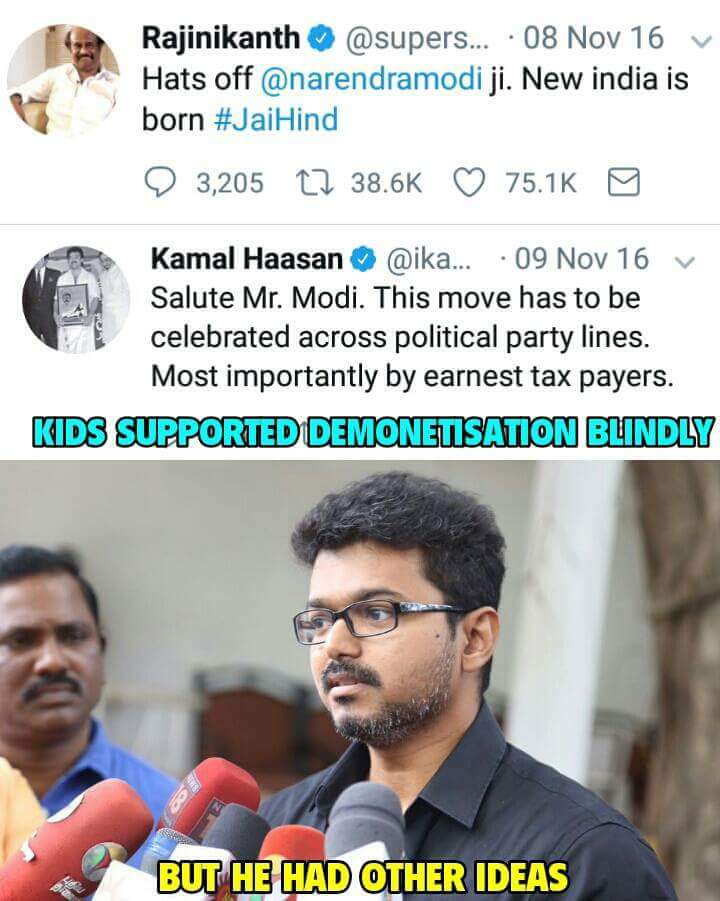 loveableEmpire's tweet photo. Thalapathy 😎
#DeMoDisaster #AntiBlackMoneyDay https://t.co/5n8R7HGw9u