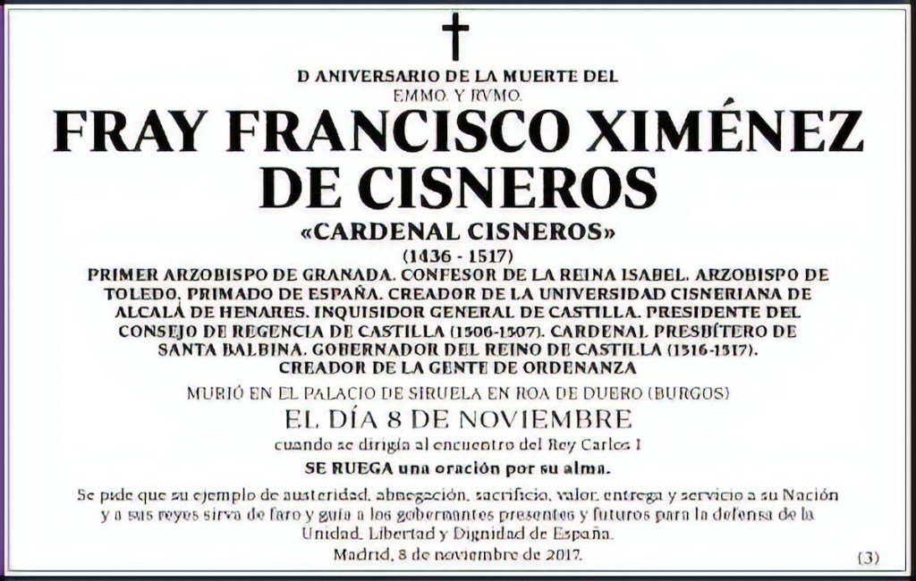 Una esquela para Cisneros es.cisneros2017.es/una-esquela-pa…