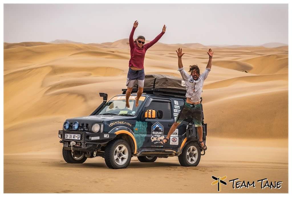 TeamTane2's tweet photo. Getting stuck for the first time on #SuzukiAfricaSkyHigh! Epic day in the dunes with @OppositeLockZA Swakopmund https://t.co/Ymcmta83j8
