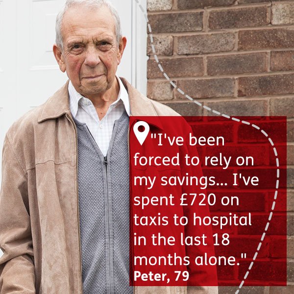Still time to support #PainfulJourneys. Many older people struggle with getting to hospital. We want to change this: bit.ly/2gZr5pu