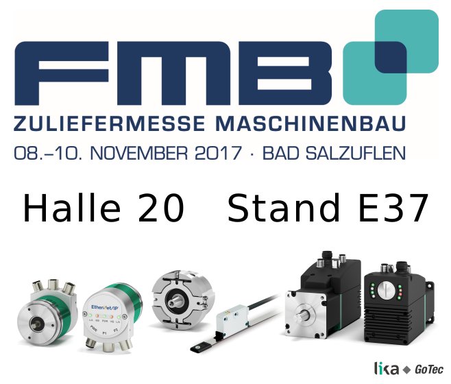 LikaElectronic's tweet photo. Lika Electronic erstmals auch auf der @FMB_Messe!
#FMB2017 Zuliefermesse Maschinenbau vom 8. bis 10. November 2017 im Messezentrum Bad Salzuflen, Halle 20 Stand E37.
Wir freuen uns auf Ihren Besuch während der FMB!
Weitere Informationen finden Sie unter https://t.co/qA5wZVXBuc https://t.co/uxa5uyNVpp