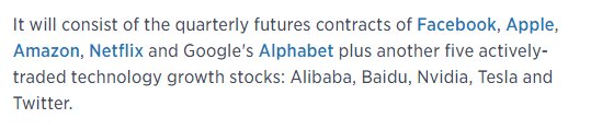 ABaradez's tweet photo. Et maintenant des contrats futures sur les #FANG ...
#hyperconcentration https://t.co/g2h0CPwnhY