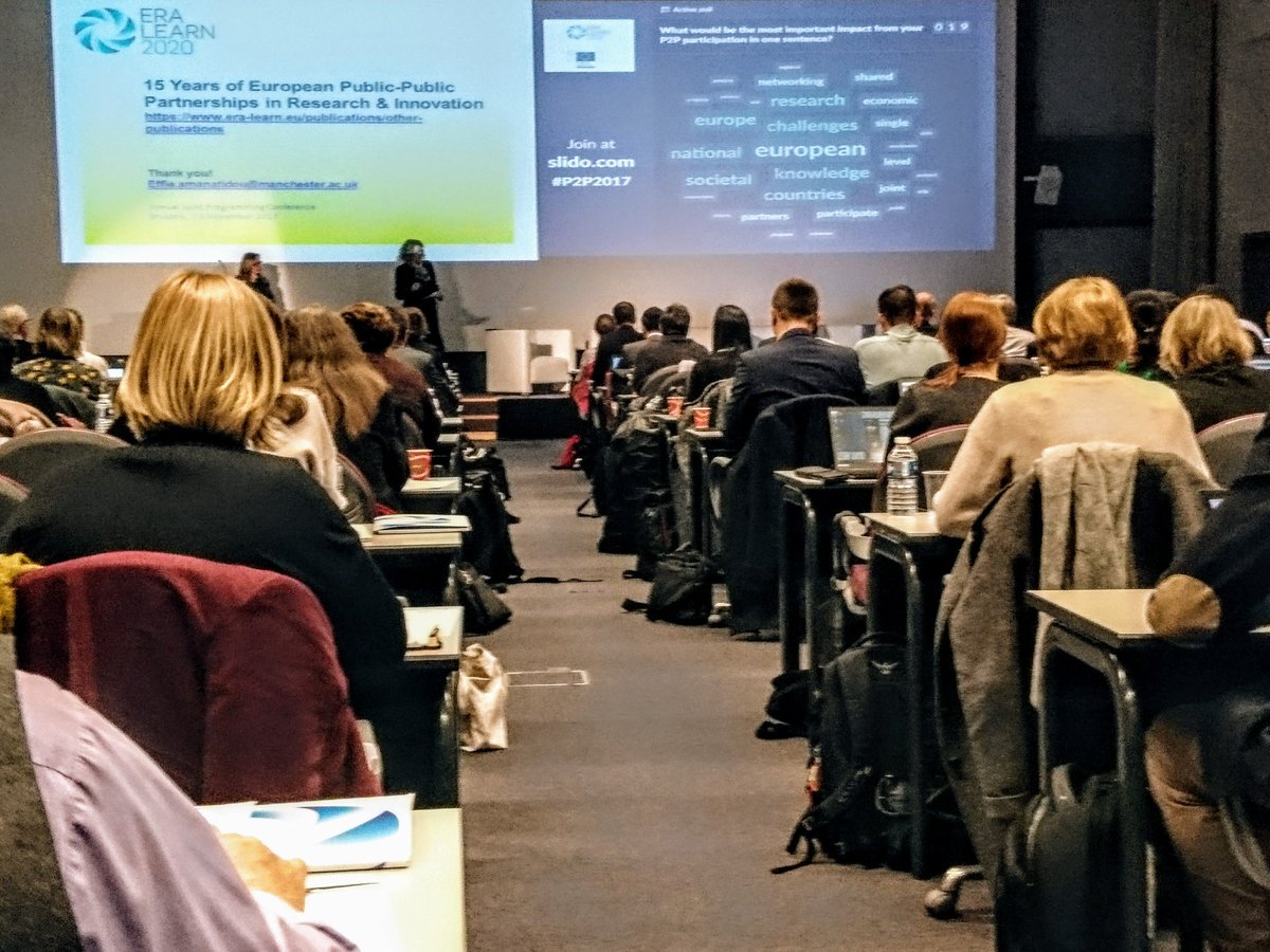 MarikaKurova's tweet photo. #P2P2017 continues with evaluation of the 15 years of their existence: various impacts proven, #P2Ps trigger more international cooperation than #H2020 https://t.co/32jGOi55Wa