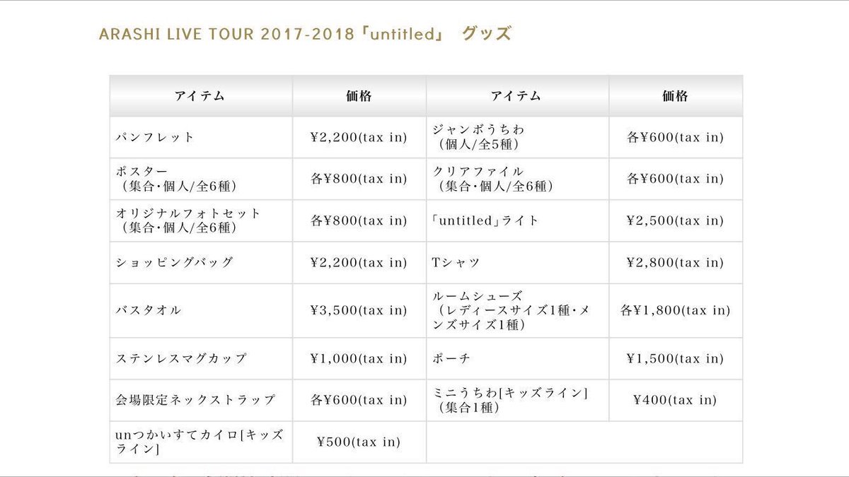 嵐アラフェスツアー コンサート最新情報 嵐ドームツアー Untitled 待ちに待ったライブグッズ詳細が発表です 嵐 会場限定グッズはネックレスストラップ 嵐 嵐グッズ 嵐untitled アンタイトル