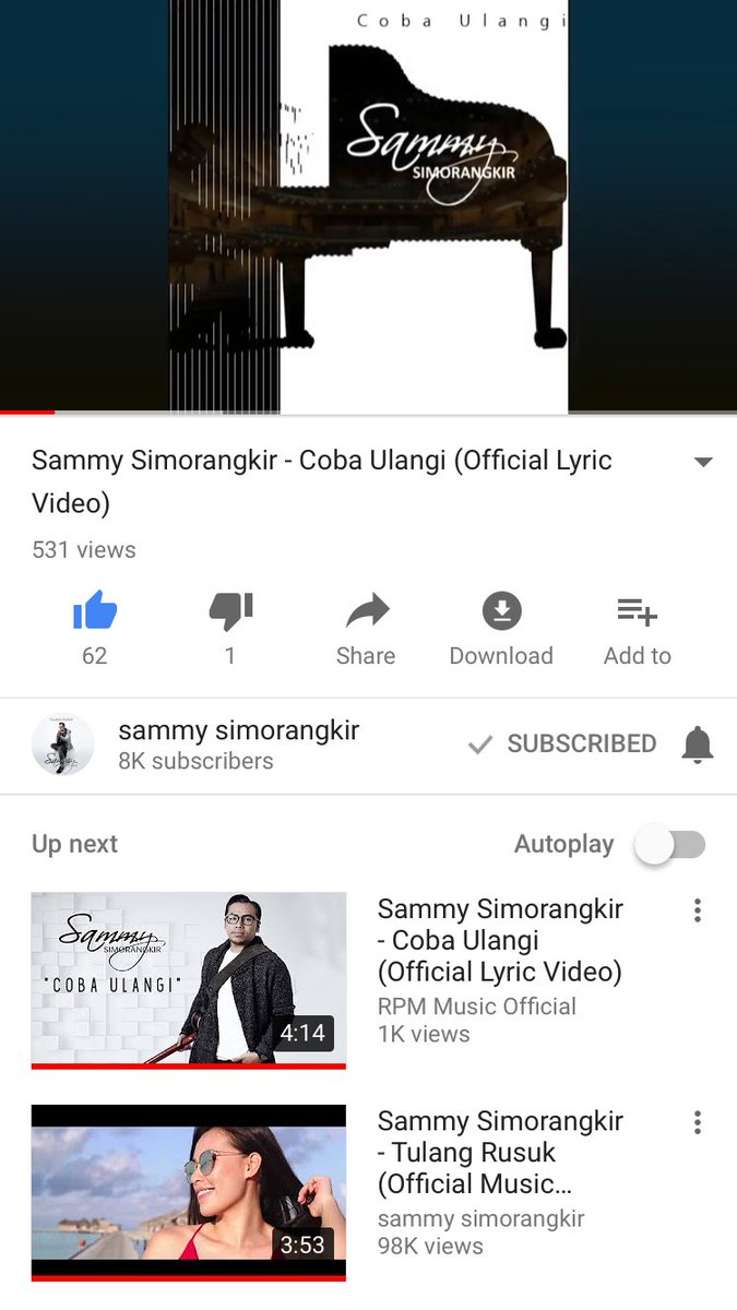Sudah bisa dilihat video lirik "Coba Ulangi" di channel youtube bang <a href="/sammy0809SmrgkR/">sammy simorangkir</a> 🙌🏼🙌🏼 jangan lupa subscribe juga ya!! ^_^ 
#CobaUlangi