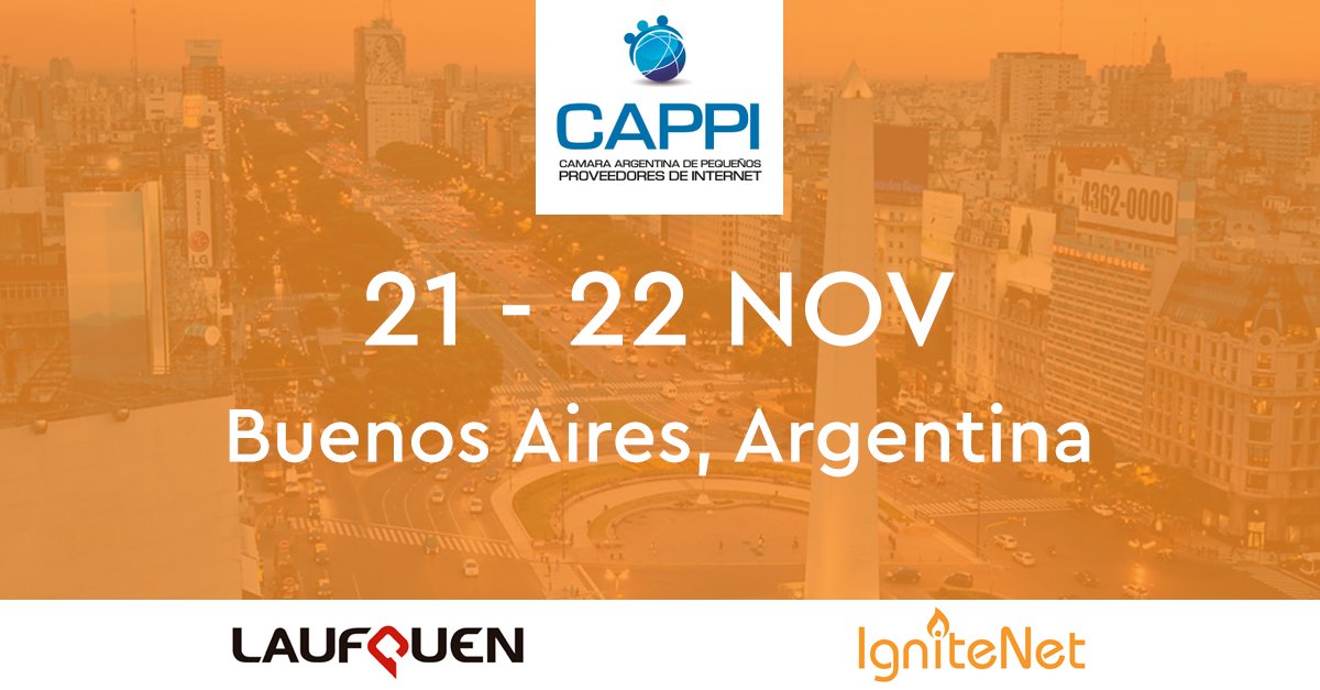 EdgecoreWiFi's tweet photo. We are in Buenos Aires, Argentina on 21-22 Nov together with our partner @Laufquen in CAPPI event: https://t.co/RKuOoOuohd #ignitenet #mmwave #metrolinq #wirelessfiber #cloudmanagedwifi #laufquen https://t.co/kgz46938fu