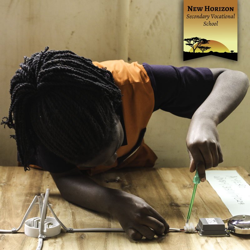 NoahsArkUganda's tweet photo. Practical exams are taking place at the Secondary Vocational School right now. Wish Ruth all the best as she works on her electrical installation. #DIT2017 #Uganda https://t.co/3DCkiqfZ8u