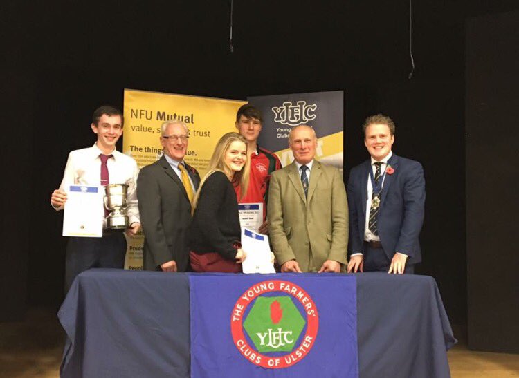 YFCUPresident's tweet photo. Delighted to have President of the RUAS Cyril Millar as guest speaker at the YFCU NI Public Speaking Finals. Thanks to @nfum for their continued support. Congratulations to all prizewinnings.
#MembersSuccess https://t.co/paVjtH2IqY