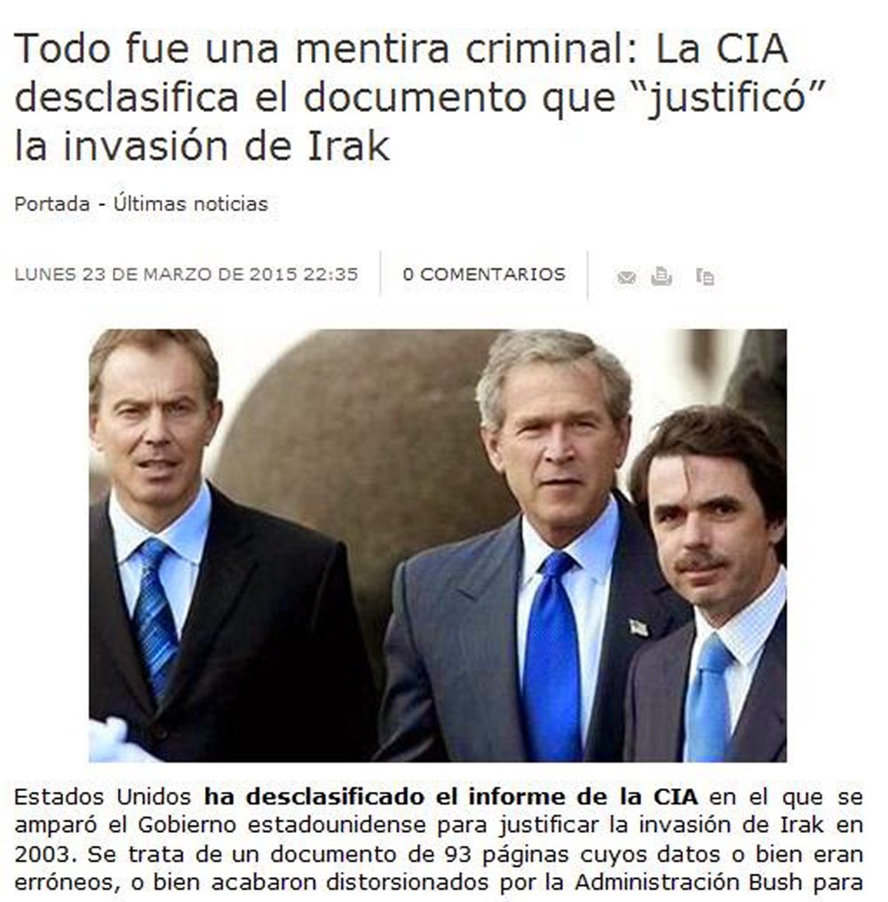 Resultado de imagen de aznar armas destrucción masiva irak