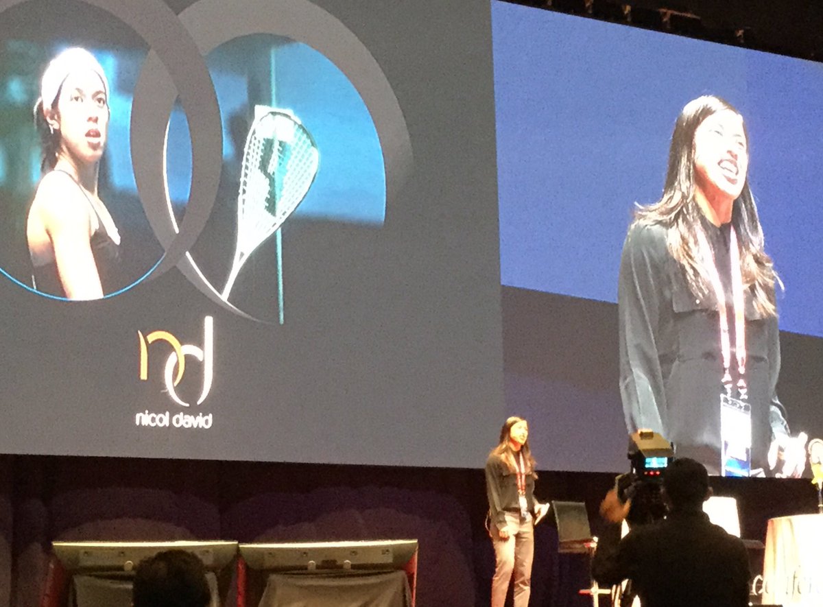 NoelClehane's tweet photo. #ShootForTheMoon inspiring closing speech from one of the greatest sports stars ever. 8 times squash world champion Datuk Nicol David #SetGoals #HavePlan #Discipline #Focus #Teamwork #FailUp #Drive #Passion https://t.co/SbXohS3fOD