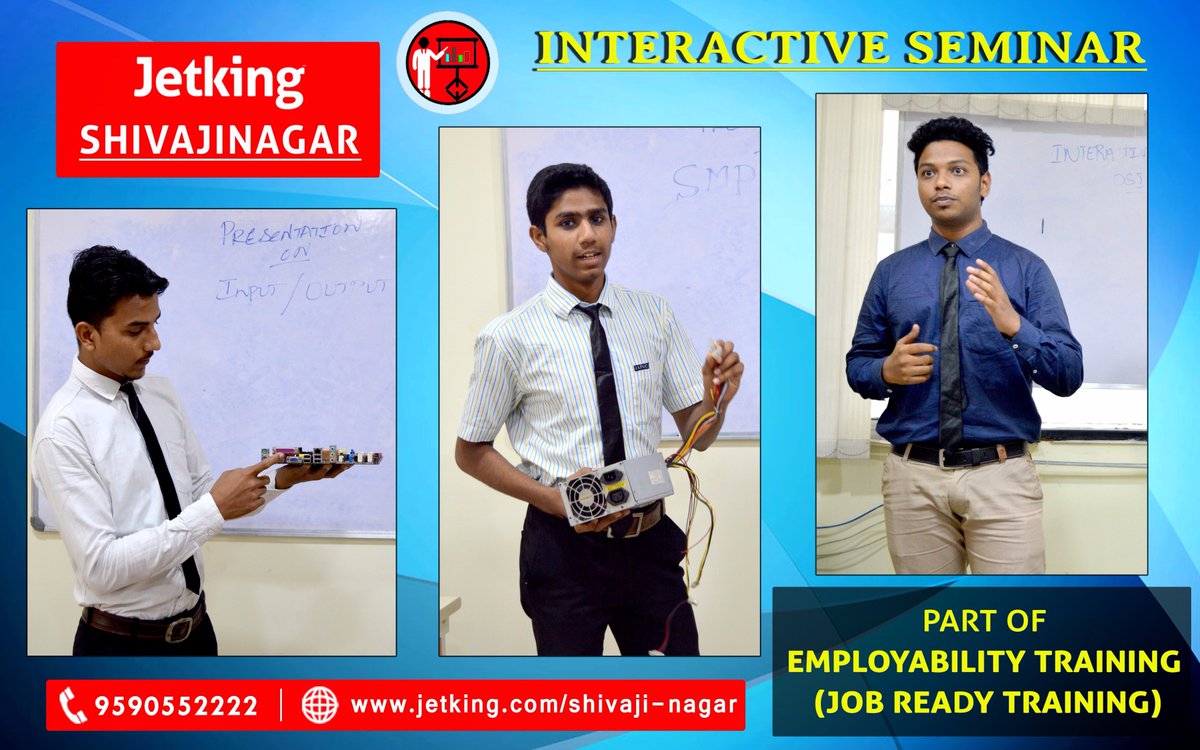 Jetkingshivajin's tweet photo. #Jetking_Shivajinagar Engineers Demonstrating #Technical #Interactive_Seminar, As a Part of (G-SER) Getting Student #Employment_Ready - #Abhiyaan.
CALL : 9590552222
https://t.co/Isyucy34JU
https://t.co/WGRY6Us0x0
#Register here : https://t.co/VNa9byZsVP
#Jetkingshivajinagar https://t.co/zn6c9FR3w1