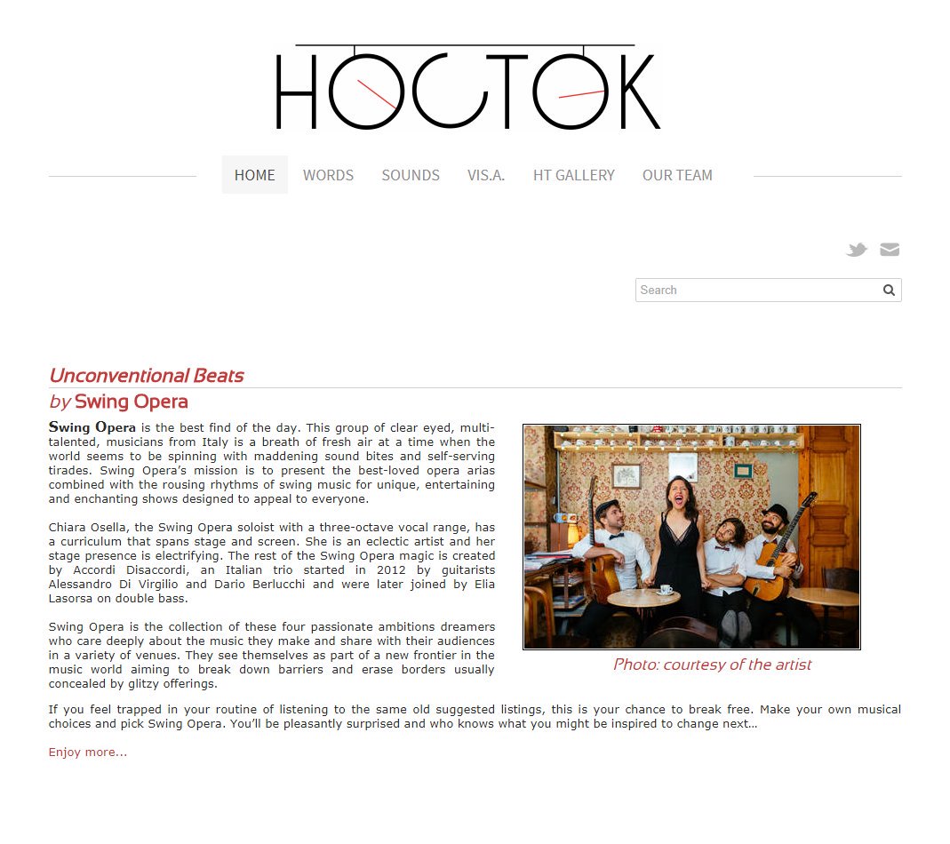 SwingOpera's tweet photo. Thanks to @hoctok for this interview and for all the good words about our project @SwingOpera ➡ https://t.co/eqMWRDFfZM https://t.co/VNZnOUx2Jj