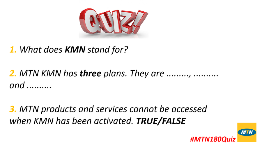 MTN180's tweet photo. Here we go!
*Re-tweet the question
*Reply with your answer
*Fill and Submit the survey in this link: https://t.co/ExnZVcRJVZ 
#MTN180Quiz https://t.co/1jXEDsQCuX