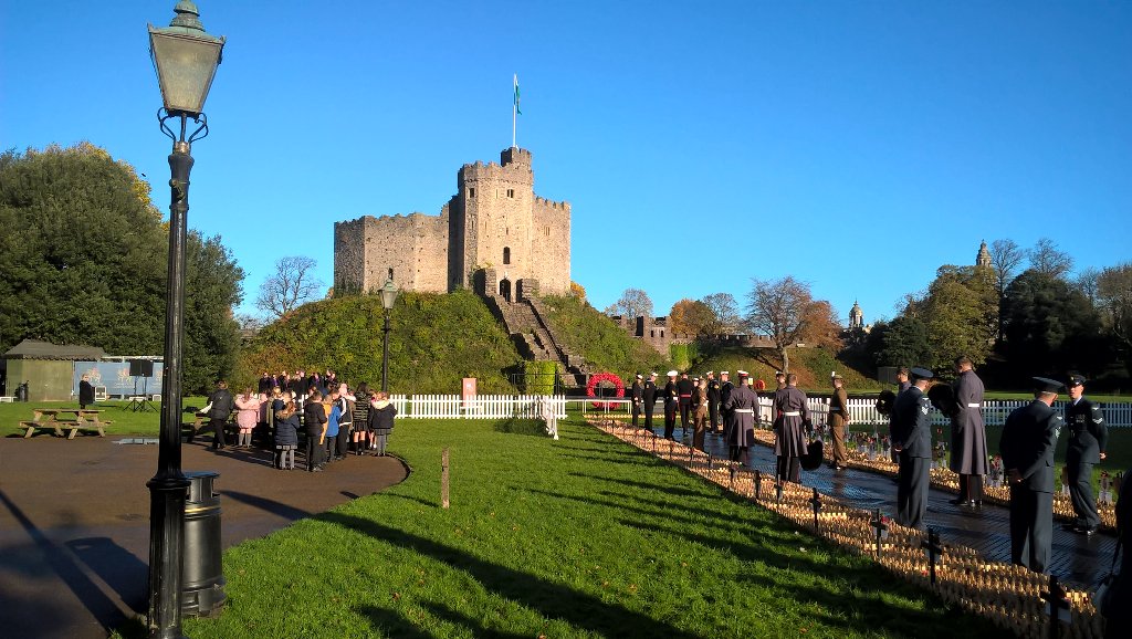 Its a beautiful morning in #cardiff for <a href="/PoppyLegion/">Royal British Legion</a> #fieldsofremembrance final prep underway #wewillrememberthem