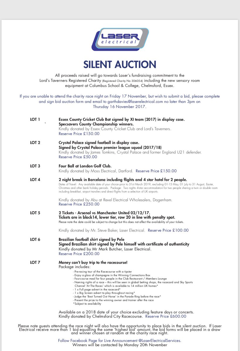 LaserElectrical's tweet photo. We are holding a luxury raffle &amp; silent auction raising funds for @ColumbusSchool new sensory room, more info attached of how to take part 👍 https://t.co/71E3vfnKpb