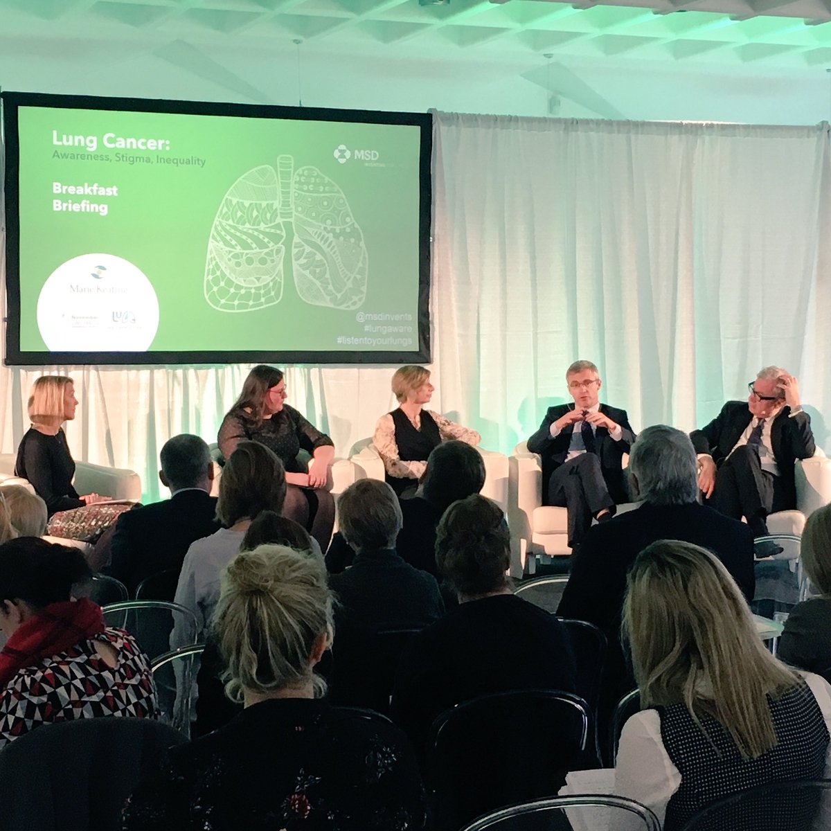 eoinbrad's tweet photo. Stimulating talk on Lung Cancer Inequalities hosted by @MarieKeating and @MSDInvents this morning including @ProfJohnCrown, @lizzie_yeates, @BairdAM and Dr Ross Morgan. #listentoyourlungs https://t.co/q4D7CFt8eX
