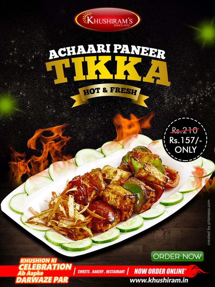 Achari Paneer Tika :)
#achari #acharipaneer #foodporn
#acharitikka #paneertikka #tikka #paneertikkamasala #paneerlovers#paneer #paneerlover #like #like_paneer #paneer_recipes #love#paneerbenefits #lover #deliciousfood #food #grilledcheese #grilled #gravy #Khushirams #Ludhiana