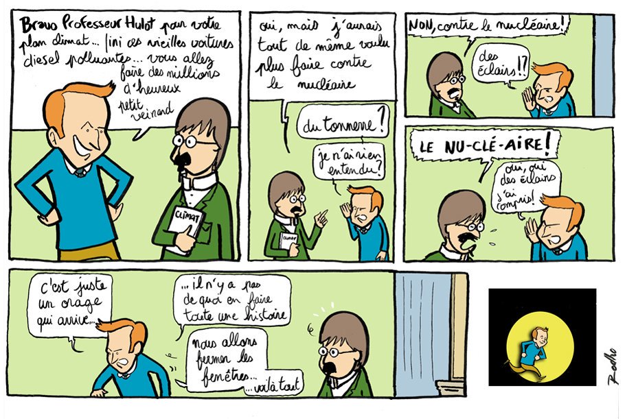 MaximCombes's tweet image. Le dessinateur @rodho_g était présent lors de l'arbitrage #Macron #Hulot sur le #nucléaire
Èvidemment