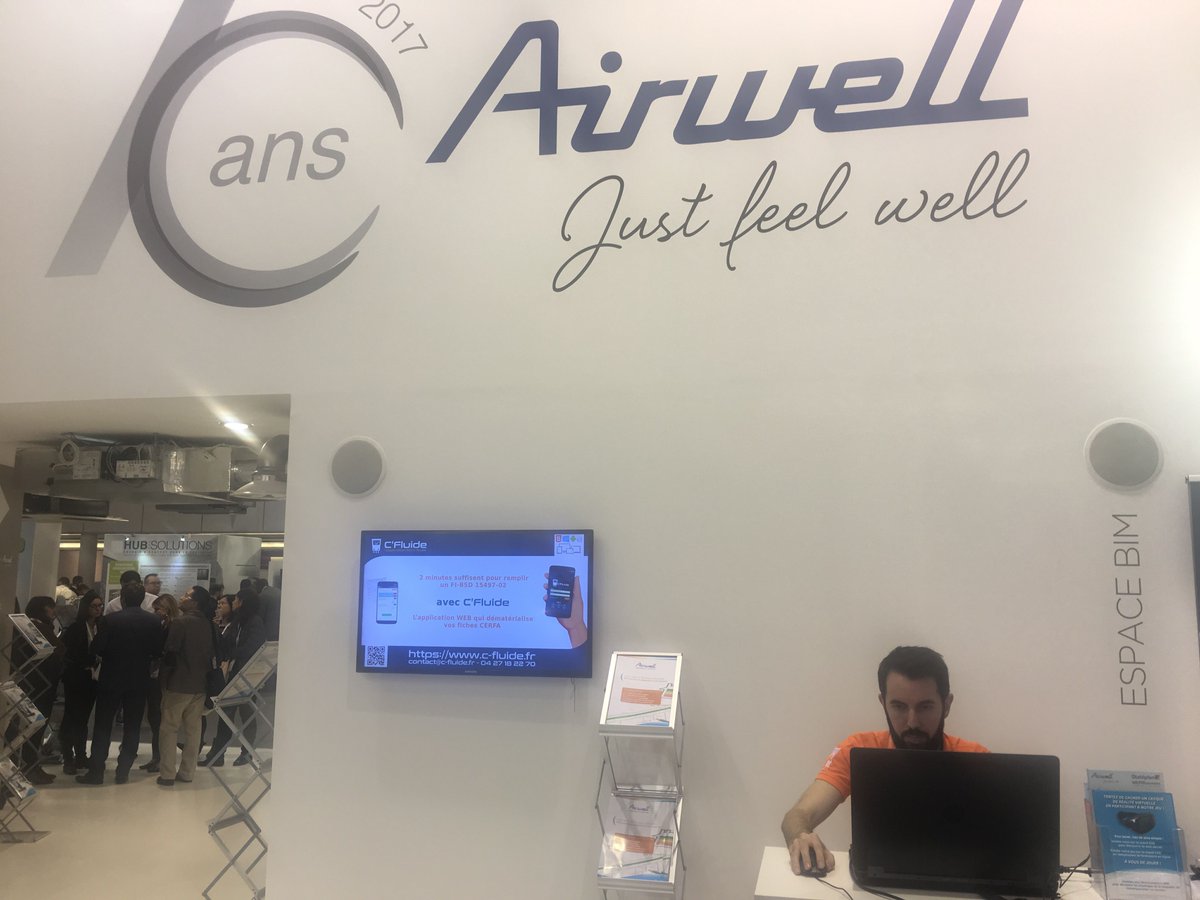 Trimble_MEP_Fr's tweet photo. Démo des produits d'#Aiwell présent sur #MEPcontent - Hall 2 Stand C33 #BIMLIVE #MDB2017 #interclima #AppsforRevit https://t.co/Um9pqfax9J