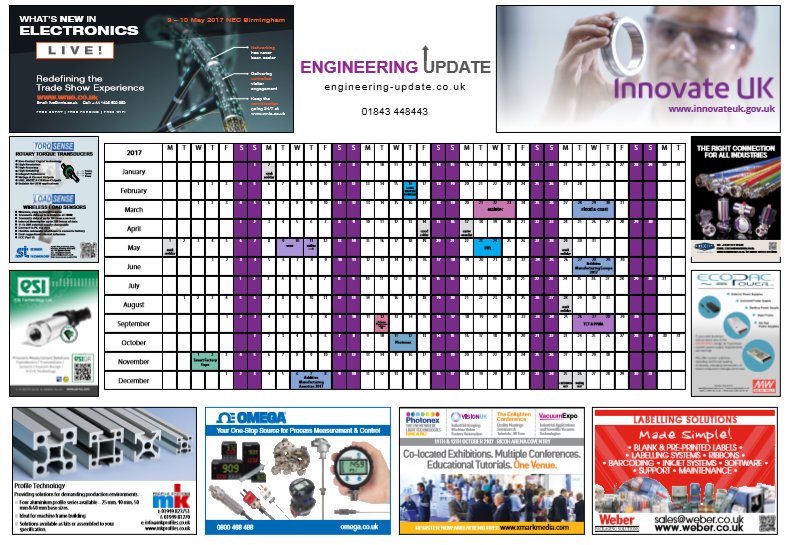 Engupdate's tweet image. Do you have an event in 2018? would you like your dates on our annual wall planner? #Engineeringevents #EU #events2018 #Expo2018