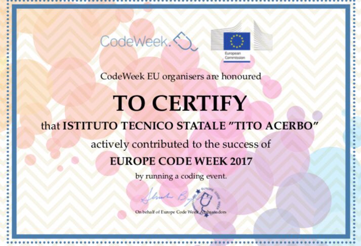 acerbosocial's tweet image. #codeweek2017 #codeweek #europecodeweek #TitoAcerbo #Pescara 
Proff. Linfozzi Cristiano Graziani