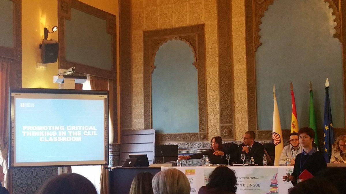 trinidadjerez's tweet photo. Una completa revisión a la enseñanza bilingüe, con aportaciones como la de Amada McLoughlin (British Council) "Promoting Critical Thinking in the CLIL Classroom" @cepcordoba https://t.co/VvyoL0T9aQ