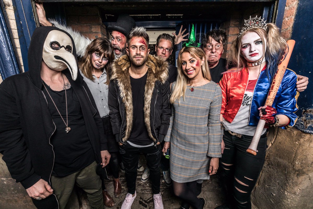 4EVERManchester's tweet photo. In the bowels of Barton Arcade on All Hallows' Eve, eight brave personalities faced the ghosts and ghouls in our #FMLockdown and raised over £2,000! Check out the video of the night and see who escaped first... https://t.co/Bt5yF7jgTx https://t.co/Icru8BezvE
