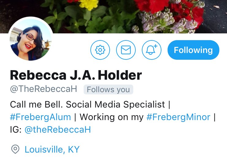 kfreberg's tweet photo. Love the new Twitter bio, @TheRebeccaH! โบ๏ธ
You will have taken enough classes w/ me to have a Freberg Minor! ๐๐ป
Excited to have you in #FrebergPR now + #Freberg next year! ๐๐ฏ๐
#SMM + #SM pros - make sure to follow Bell - sheโs the ๐ of IG stories! https://t.co/Q49g6UiQjx
