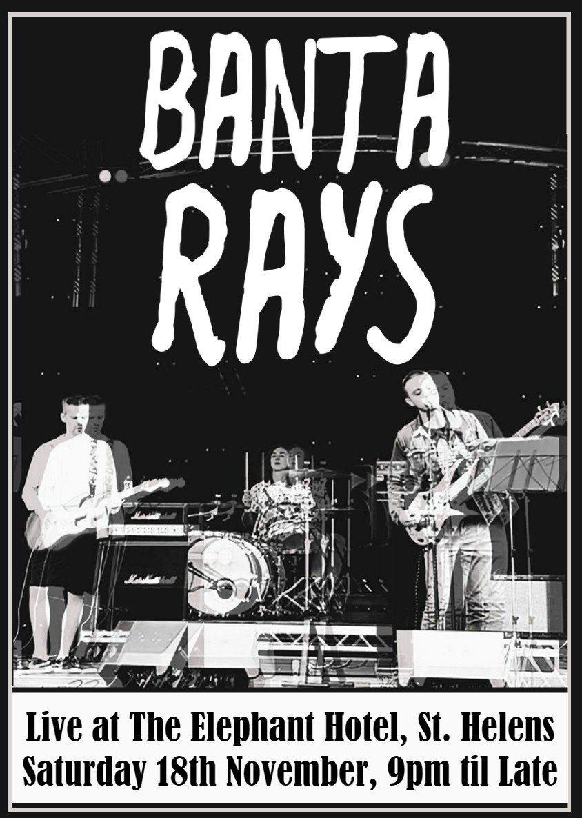 BlakstokPromos's tweet photo. Make sure to catch Banta Rays at The Elephant #sthelens

Sat 18 Nov

A night of indie floorfillers and classics! https://t.co/lkWpYDhEWt