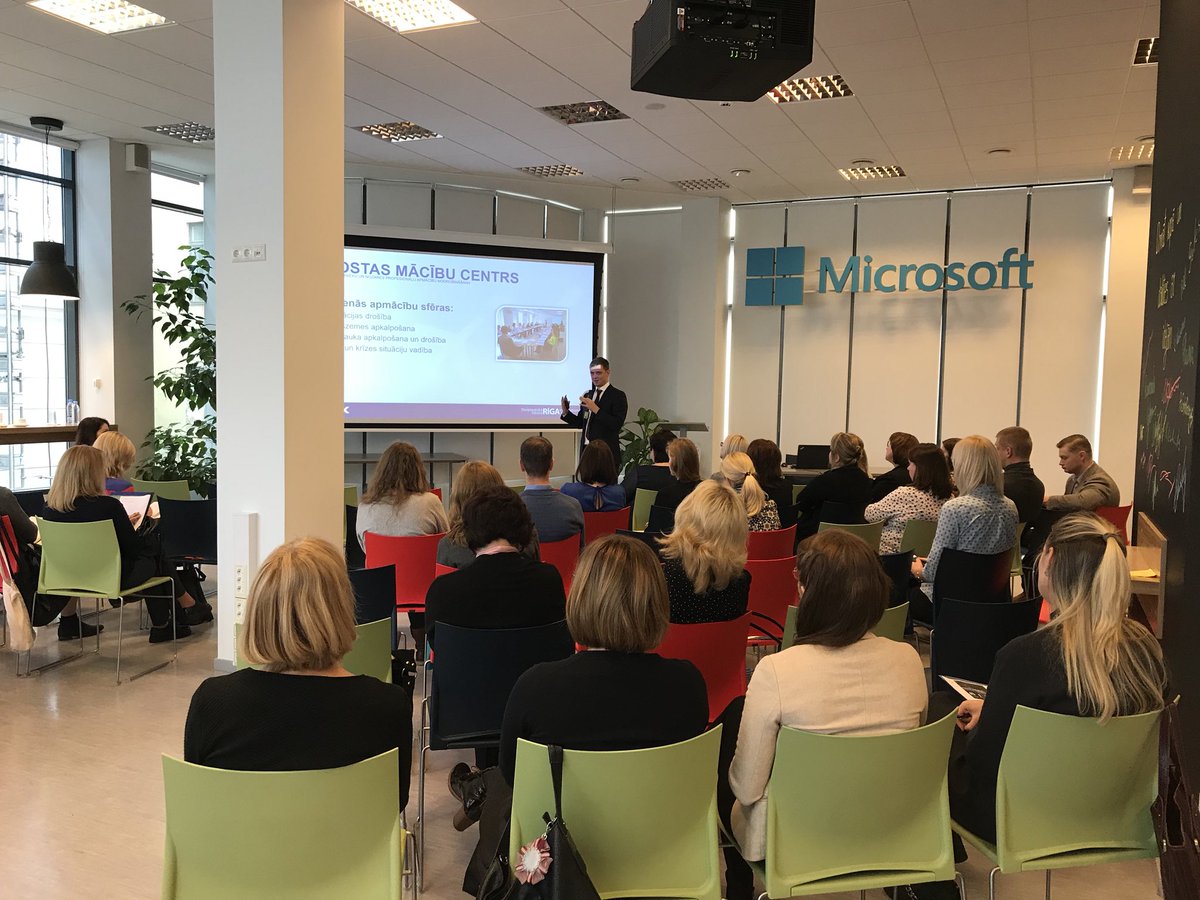 VestergaardLars's tweet photo. Presenting at the Microsoft Innovation Center I Riga. This is Riga airport telling their LMS365 story https://t.co/rdOfZmZIgm