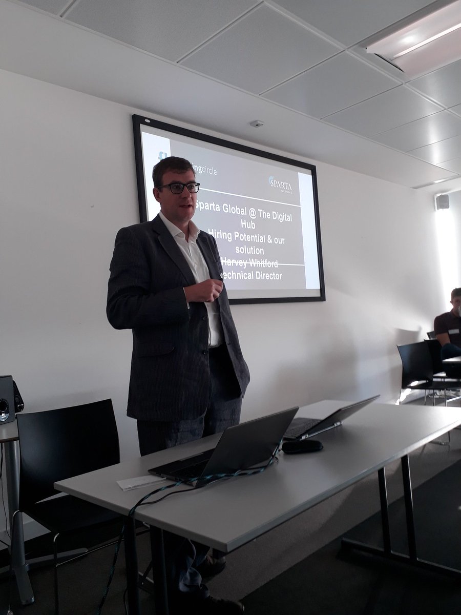 TKE_Beckett's tweet photo. Harvey Whitford discussing how @SpartaGlobal are addressing the skills shortage in the tech industry #LDHBreakfast https://t.co/jaLlOXGnsz