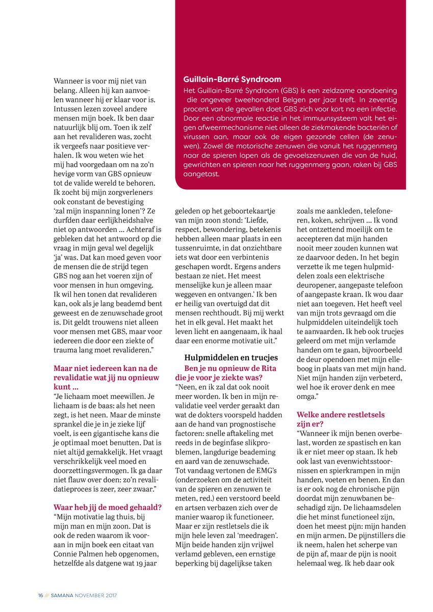 RitaVrancken's tweet photo. Mooi interview in Samana magazine over BUITEN BLIJFT HET ZONDAG. Met dank aan @FHostens en Ann De Wulf. https://t.co/7gSvLZK7JO