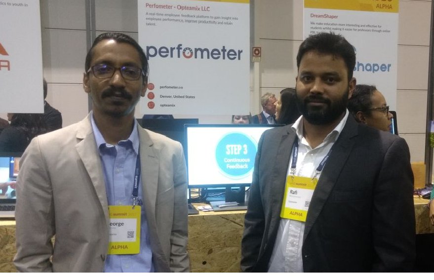 Opteamix's tweet photo. Perfometer stands to score!
The employee feedback app received serious inquiries after its launch on Day 2 of the 2017 #WebSummit in Lisbon.
For now, take a peek at the sights and sounds from the launch day.
#Lisbon2017 #WebSummitLisbon #WebSummit2017 #perfometer https://t.co/8na0nMhqBD