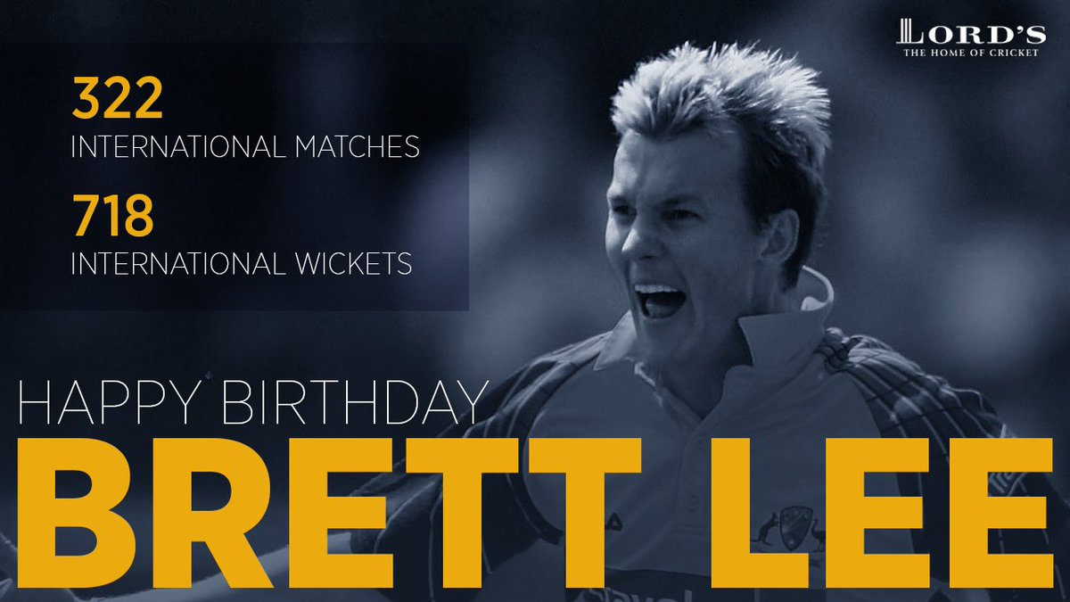 HomeOfCricket's tweet photo. 🎂 Happy Birthday to one of the fastest bowlers of all-time &amp; a @CricketAus great, @BrettLee_58!

#LoveLords https://t.co/QNFvPGYhnI