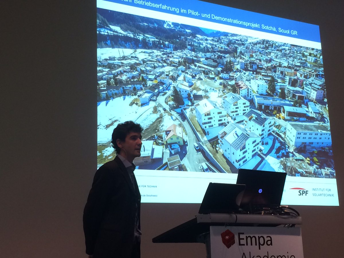 swissolar_d's tweet photo. 1 Jahr Pilotprojekt Sotchà Scuol zur Regenerierung von Erdsonden, Ergebnisse an der #SWT17: Höchste Effizienz für System mit Flachkollektoren. https://t.co/zf379k1jxd