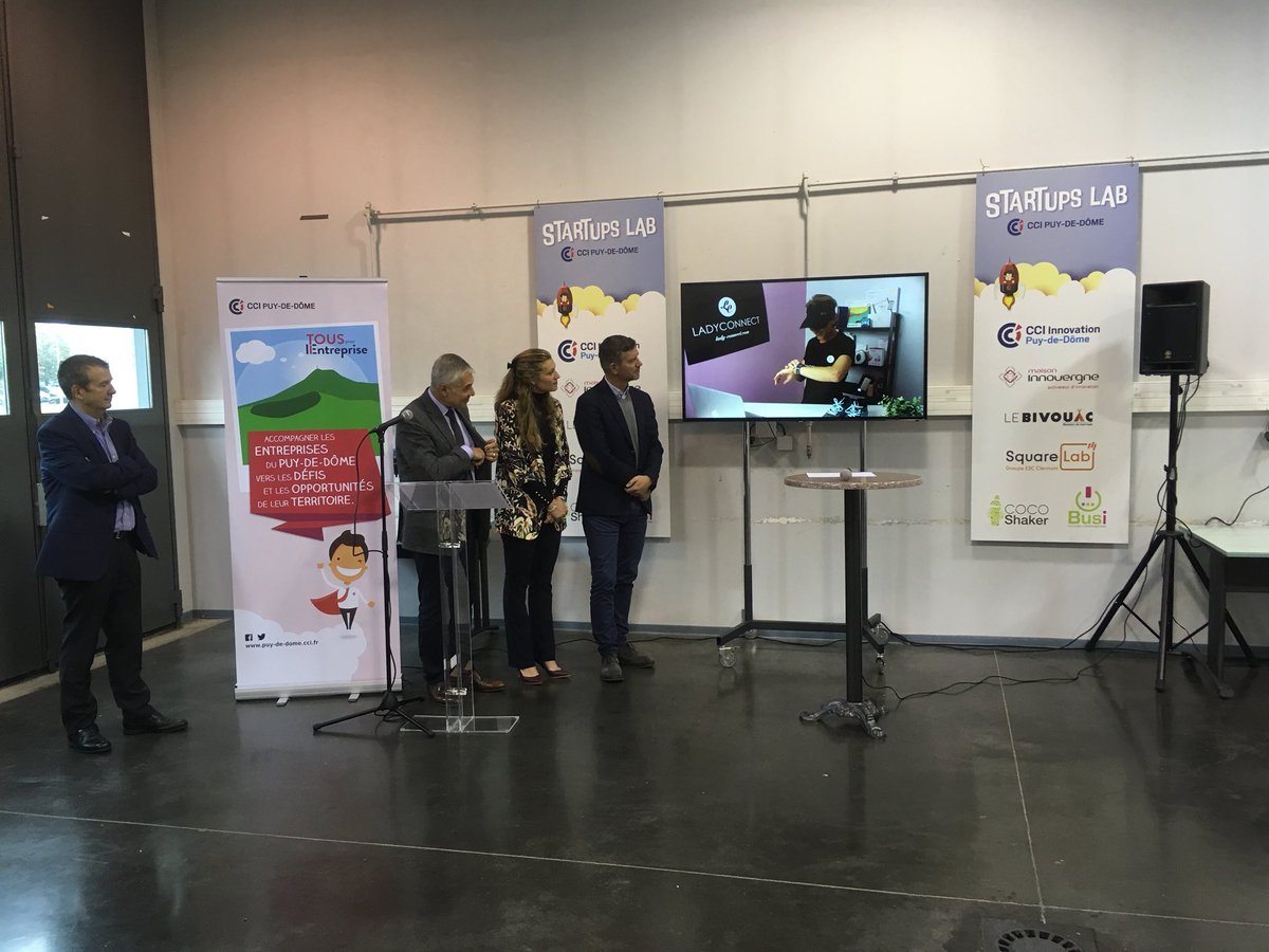 MyBus_'s tweet photo. #StartupsLab : Remise des prix à la @ccipuydedome pour les pitchs vidéos lors de la @FoiredeClermont ! Bravo @frawmagerie @Miamz_y, LadyConnect https://t.co/z6V80i7FKF