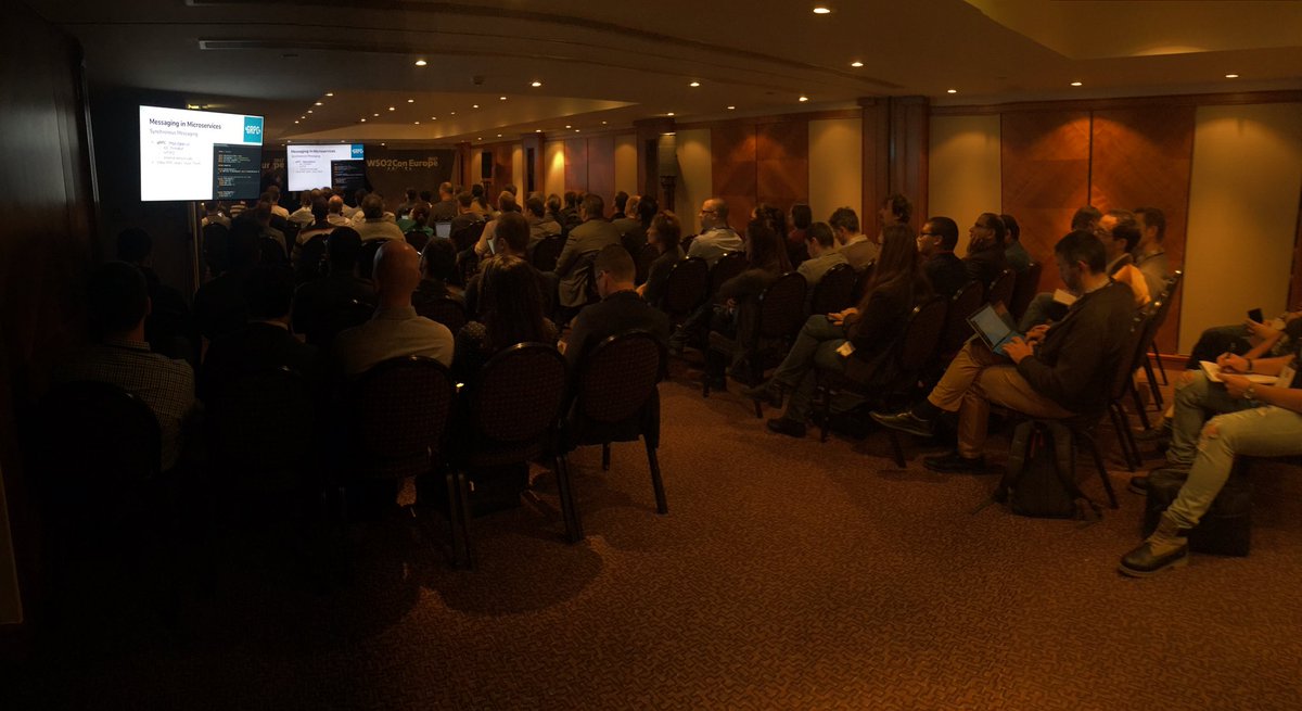 wso2's tweet image. It's a full house! #WSO2's Kasun Indrasiri, Director – #IntegrationArchitecture, on Building a Pragmatic #Microservice Architecture (MSA)
#WSO2Con