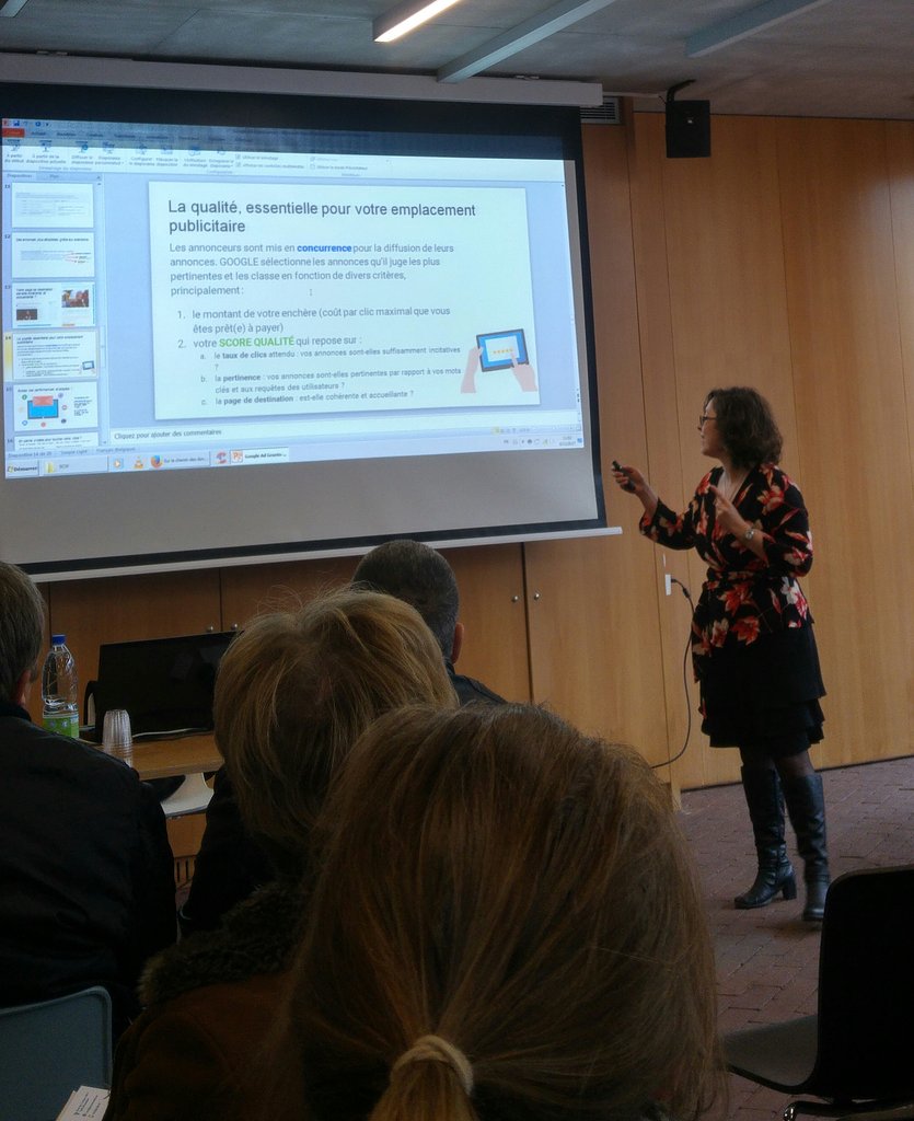 Découverte de #GoogleAdGrants par @Sandra_Smets au  #Mudaneum  !