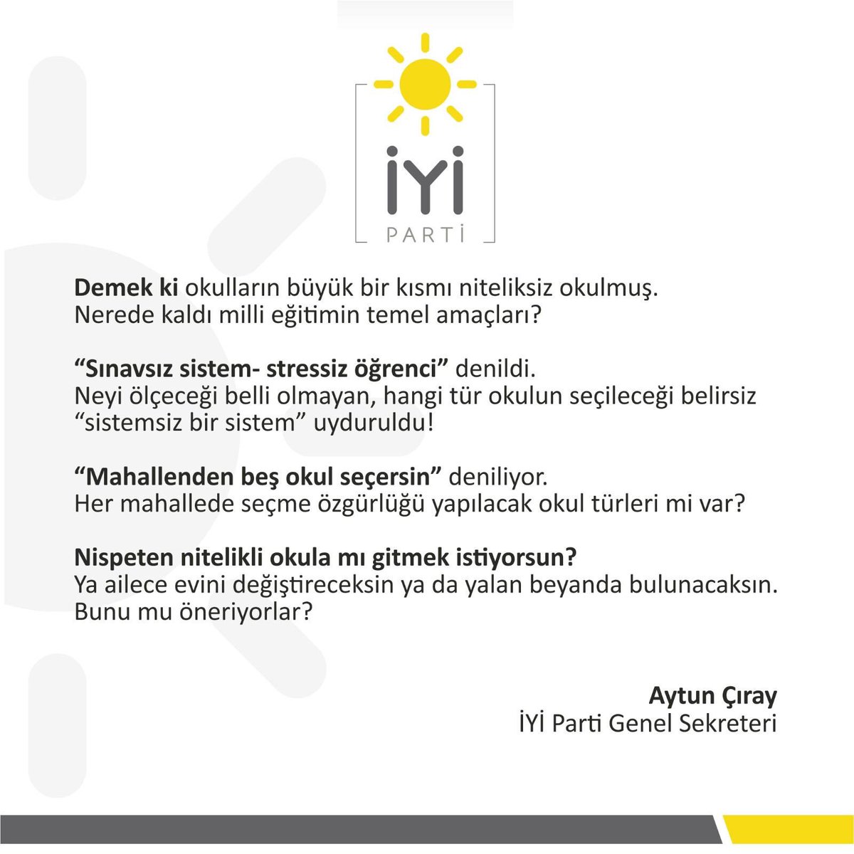 Dün TEOG bugün MYS derken eğitim sistemimiz yaz boz tahtasına döndü.