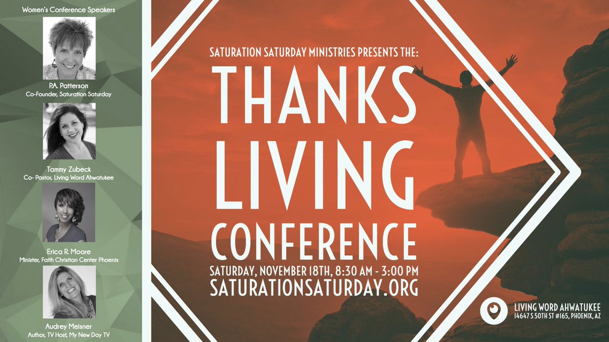 PAPatterson7777's tweet photo. ThanksLiving Conf only 10 days away! Register now: https://t.co/cQ01j2w8ko https://t.co/NqHZGiXBHQ