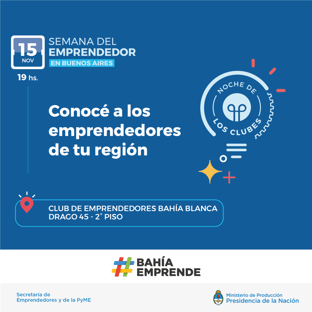 bahiahubmbb's tweet photo. Si sos parte del ecosistema emprendedor local, te esperamos el miércoles 15 a las 19 para vincularte, enterarte de las herramientas disponibles y pasarla muy bien!
Inscripción obligatoria con cupo limitado en: https://t.co/YTTSm518VY
#BahíaEmprende #ArgentinaEmprende #GEW2017 https://t.co/XYMLG3BJBN