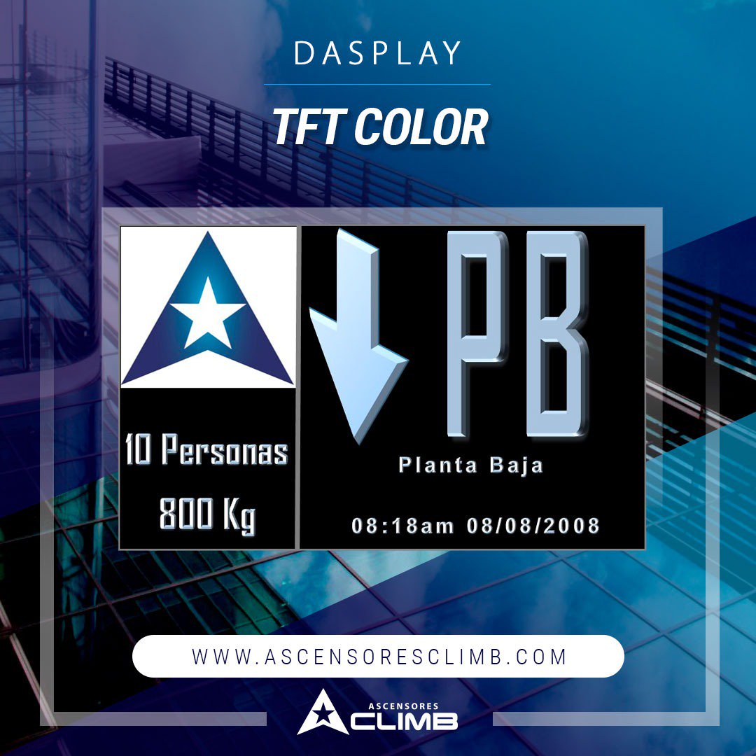 Display TFT Color y muchos accesorios más en ascensoresclimb.com
#Caracas #Venezuela #08Nov #Ascensores #Felizmiércoles #SubeconCLIMB