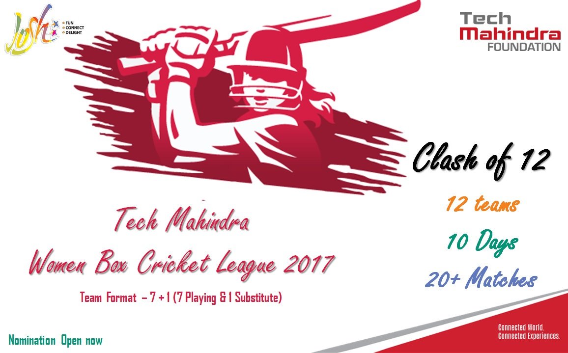 JoshChandigarh's tweet photo. Get Ready For Women Box Cricket League..
Share Your Nominations.. 👍👍👍

#JoshEvent
#ClashOf12
#Techmahindra 
#JoshCHD https://t.co/EekYMcTrCI