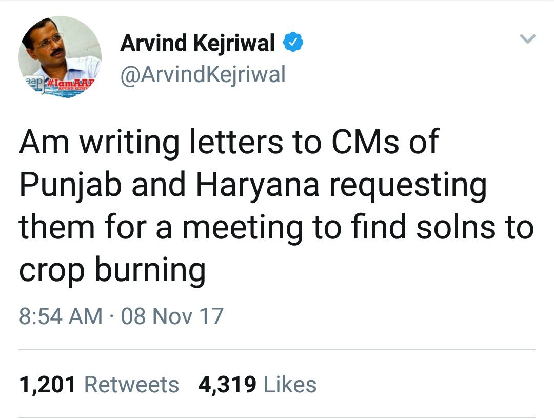 RitaG74's tweet photo. In an emergency situation when immediate action is needed he will write letters. 
Sir @ArvindKejriwal you want phone numbers of Haryana and Punjab CMs?

#SmogInDelhi https://t.co/8cPuMIj3ul